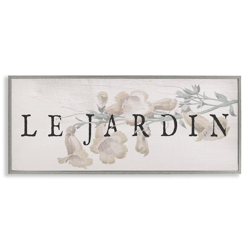 Stupell Vintage French Garden Framed Giclee Art Design By Lil' Rue - 24 x 10 - Grey
