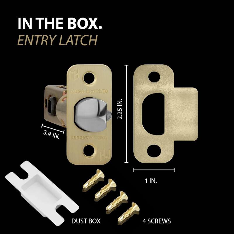 Mega Handles 2-Way Adjustable Door Latch | Universal Half Moon Spindles | For Hidden & Interior Door Lock Systems