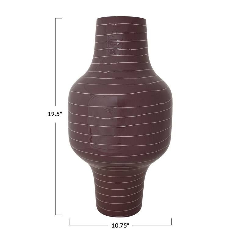 Enameled Metal Indoor/Outdoor Vase