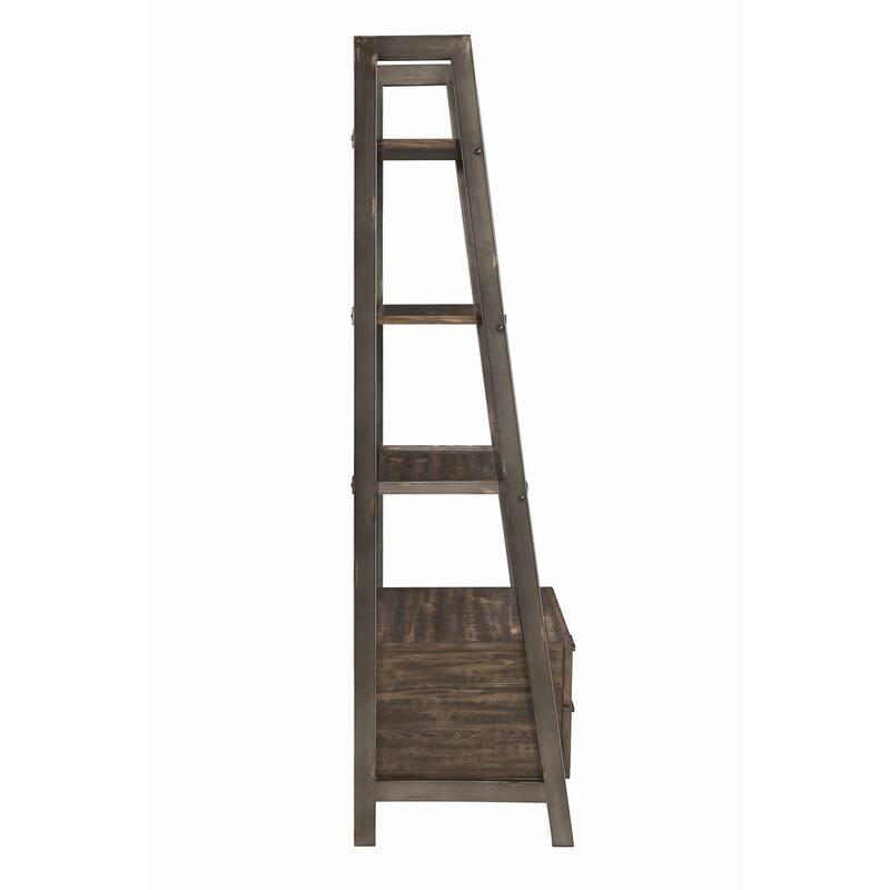 Rustic Industrial Design Display Bookcase with Storage Drawers