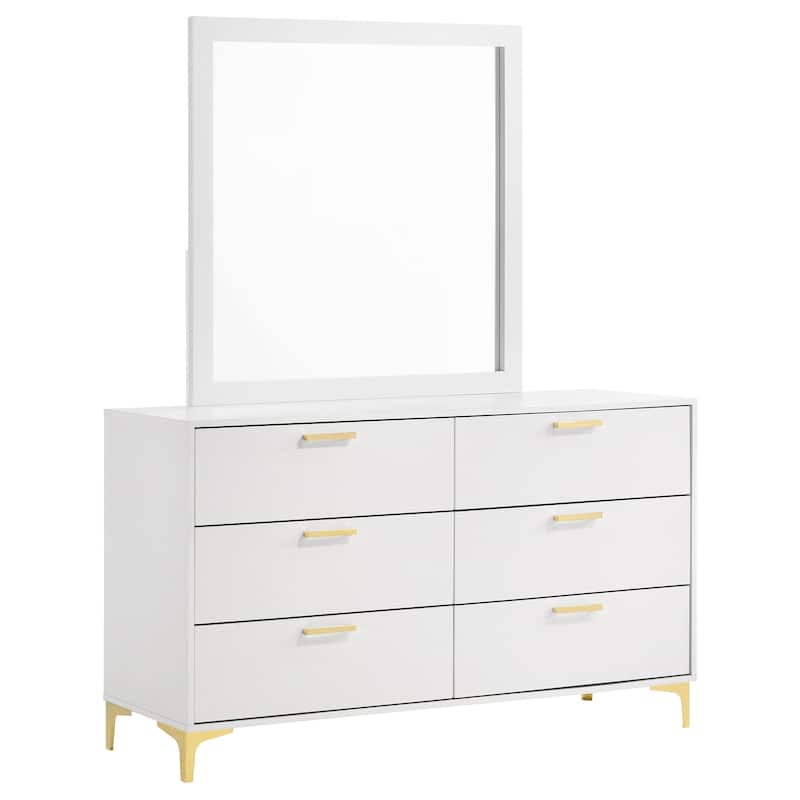 Kendall Modern Classic Wood 6-drawer Dresser - Dresser With Mirror (White)