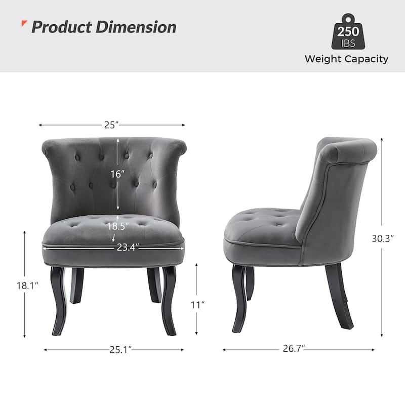 Christi Vibrant Tufted Velvet Upholstered Accent Chairs Set of 2 by HULALA HOME