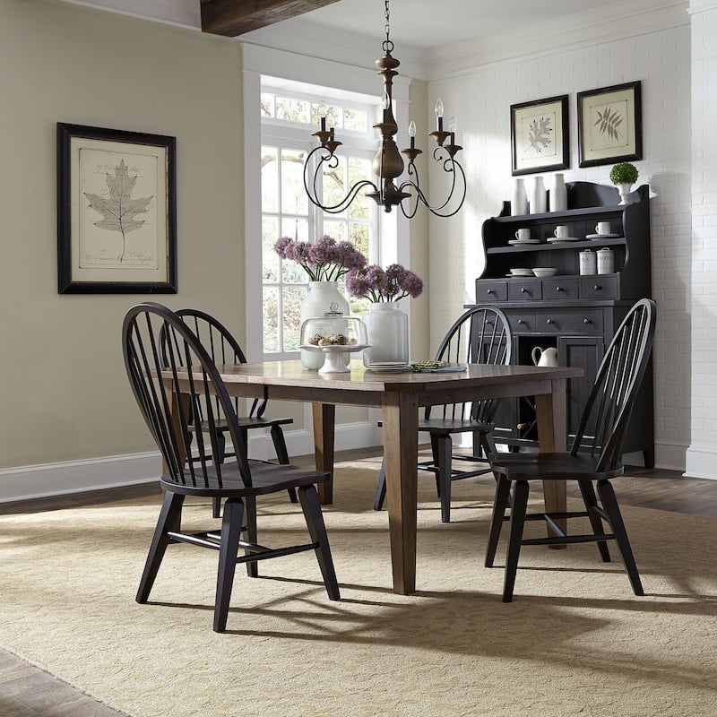 Liberty Hearthstone Traditional Tobacco and Black 5-piece Dinette Set - Tobacco