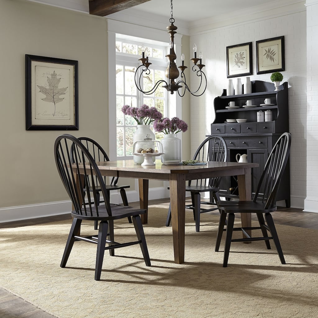 Liberty Hearthstone Traditional Tobacco and Black 5-piece Dinette Set