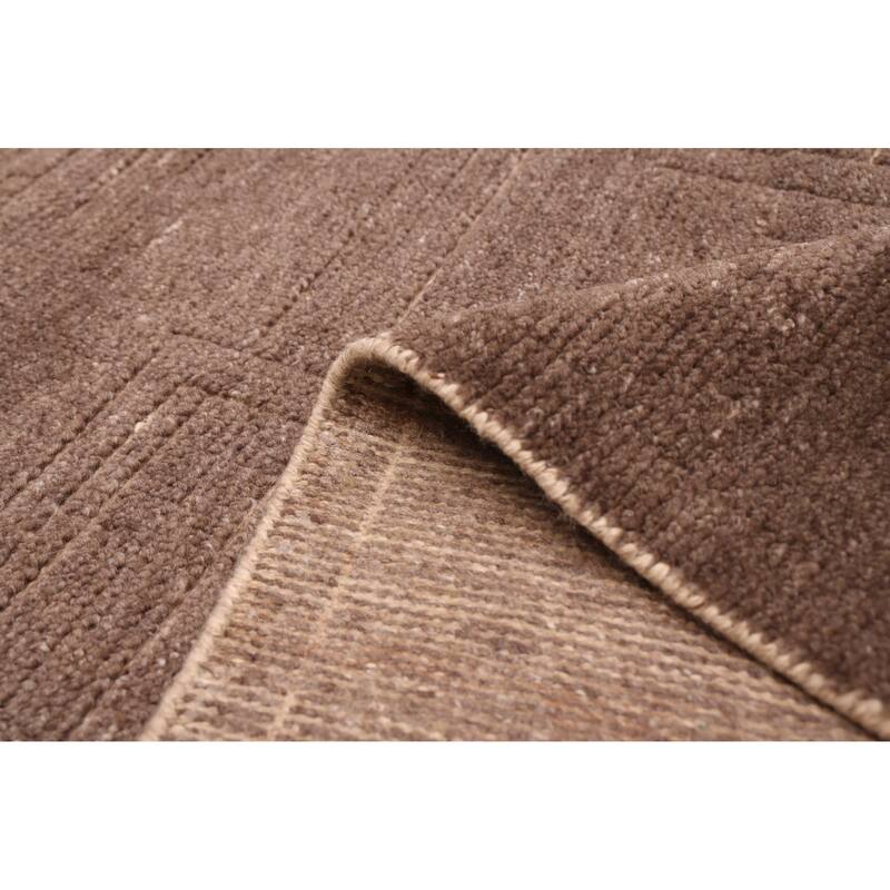 ECARPETGALLERY Hand-knotted Tangier Taupe Wool Rug - 5'2 x 8'2