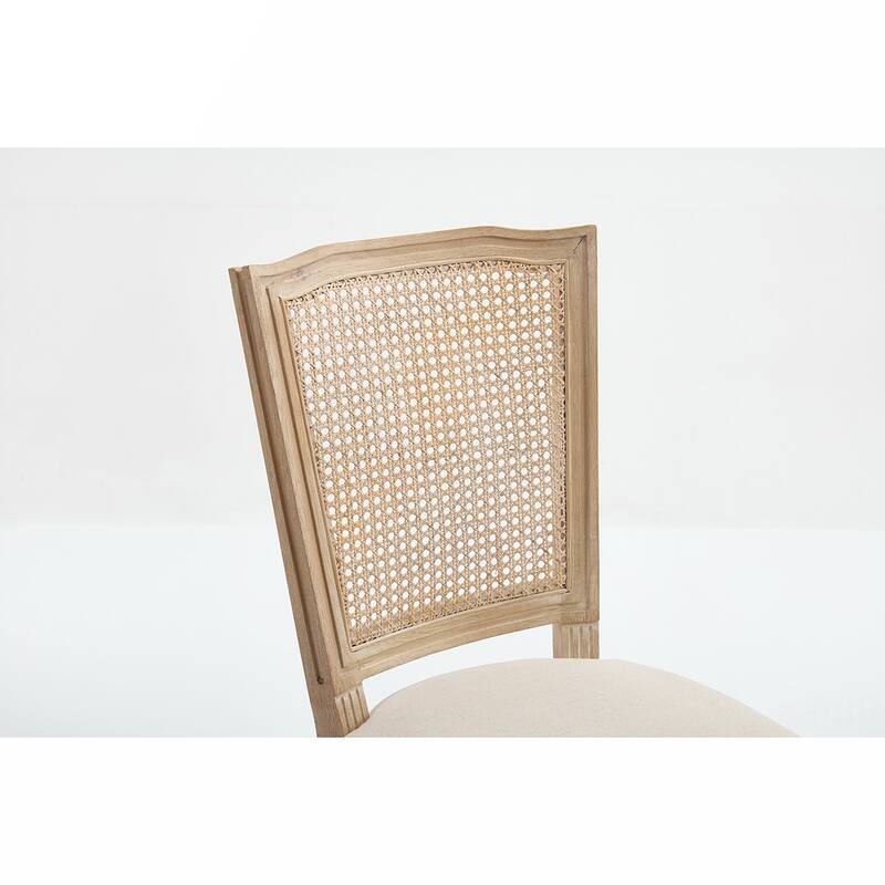 2PCS Rattan Back Dining Chairs