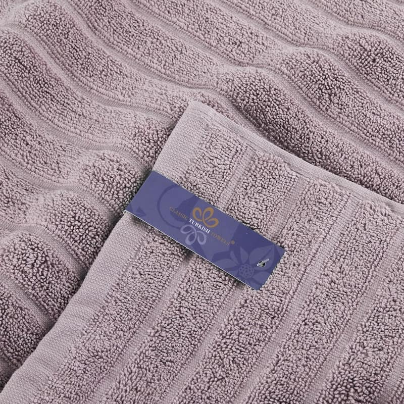 Classic Turkish Towels 100% Turkish Cotton Bath Sheets Plush Ribbed 3 Piece 40x65" - 40x65