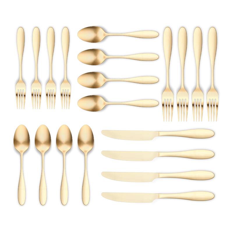 Ornative Amadea 18/0 Stainless Steel 20 Pieces Flatware Set - 10.63" H x 6.69" W x 2.76" D