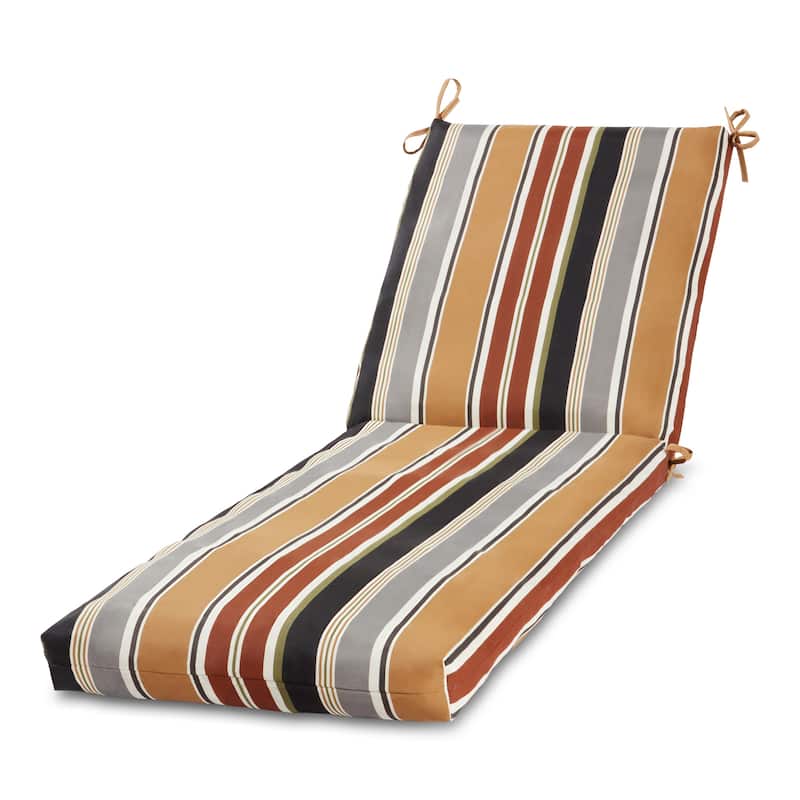 Greendale Home Fashions Outdoor Chaise Cushion (Cushion Only) - Brick Stripe