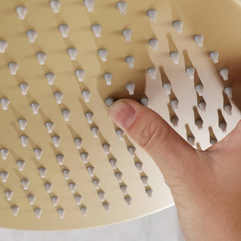 48"H Solid Brass Outdoor 10 Inch Round Rain Shower Set with Dual Cross Handle