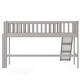 preview thumbnail 10 of 26, Twin Size Low Loft Bed with Ladder and Slide, Space-saving, Gray