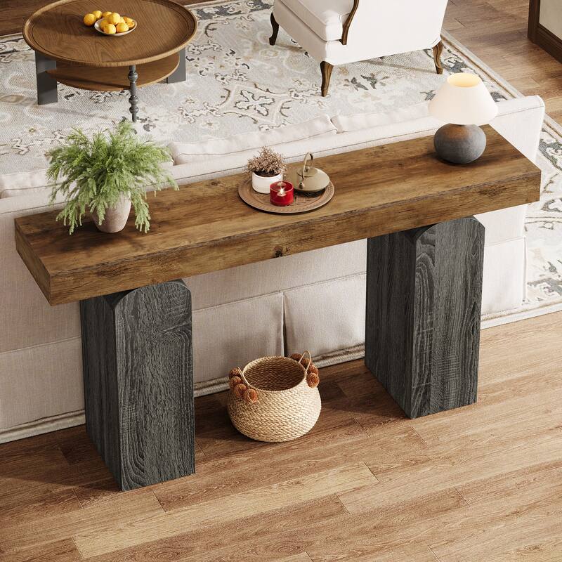 63 Inch Entryway Table, Farmhouse Console Table for Entrance, Hallway