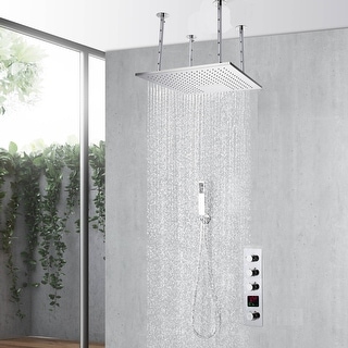 20inch ceiling mount rainfall waterfall shower systems 3 way Digital ...