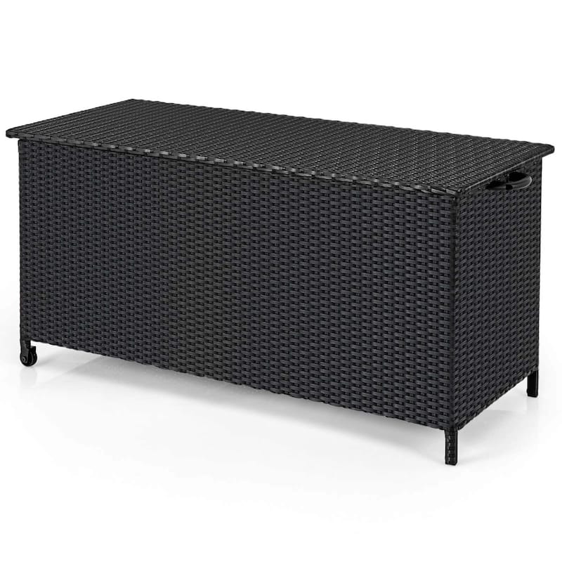 Costway 85 Gallon Rattan Deck Box with Waterproof Liner Universal - See Details