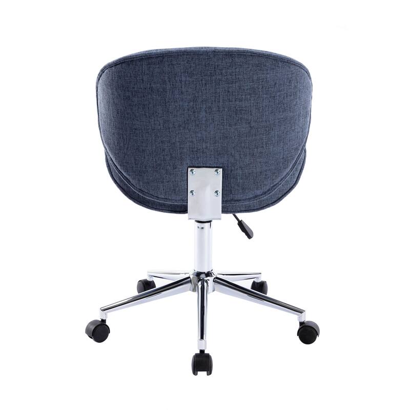 Porthos Home Rudi Office Chair, PU or Fabric or Velvet Upholstery, Chrome Legs