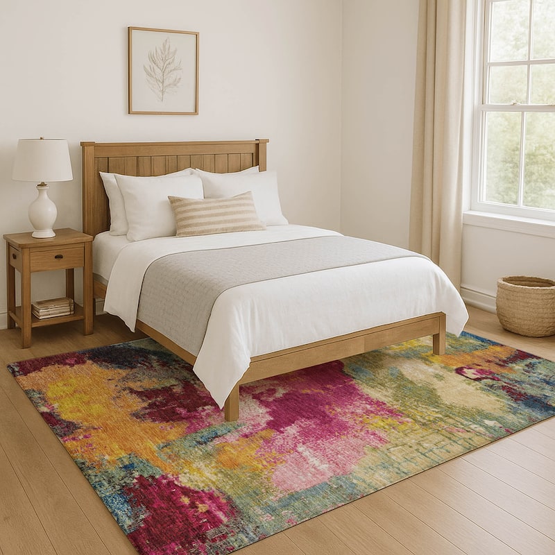 Premium Washable Super Soft Abstract Brushstrokes Mayfield Rug