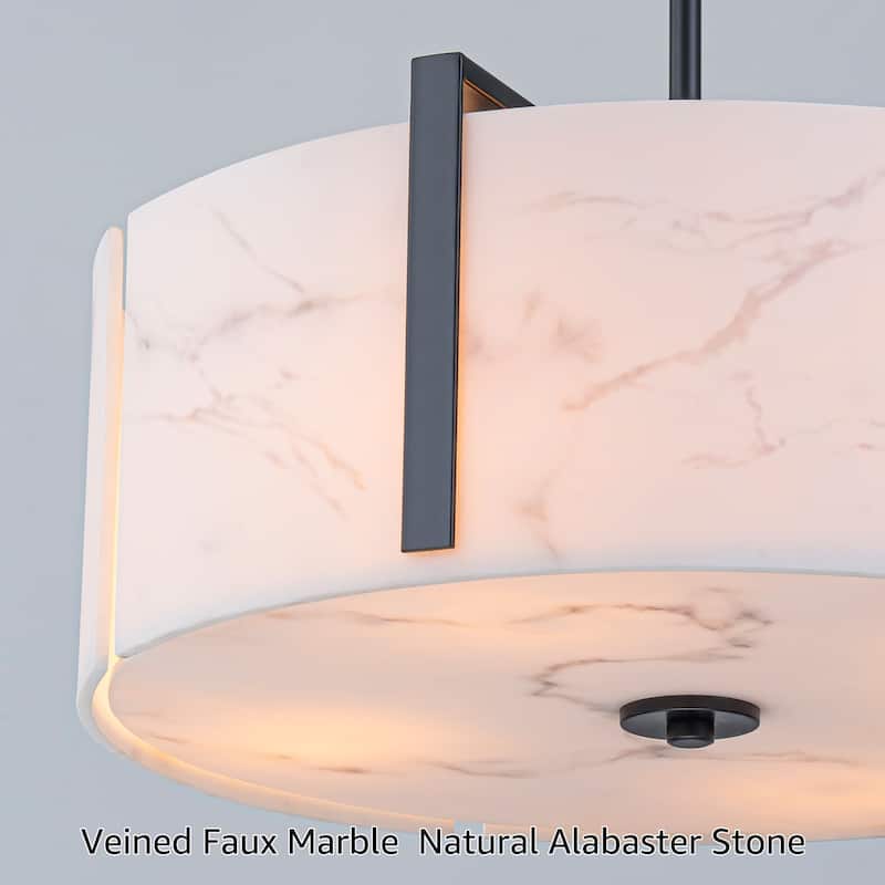 Starsky 4-Light Natural Alabaster Drum Chandelier