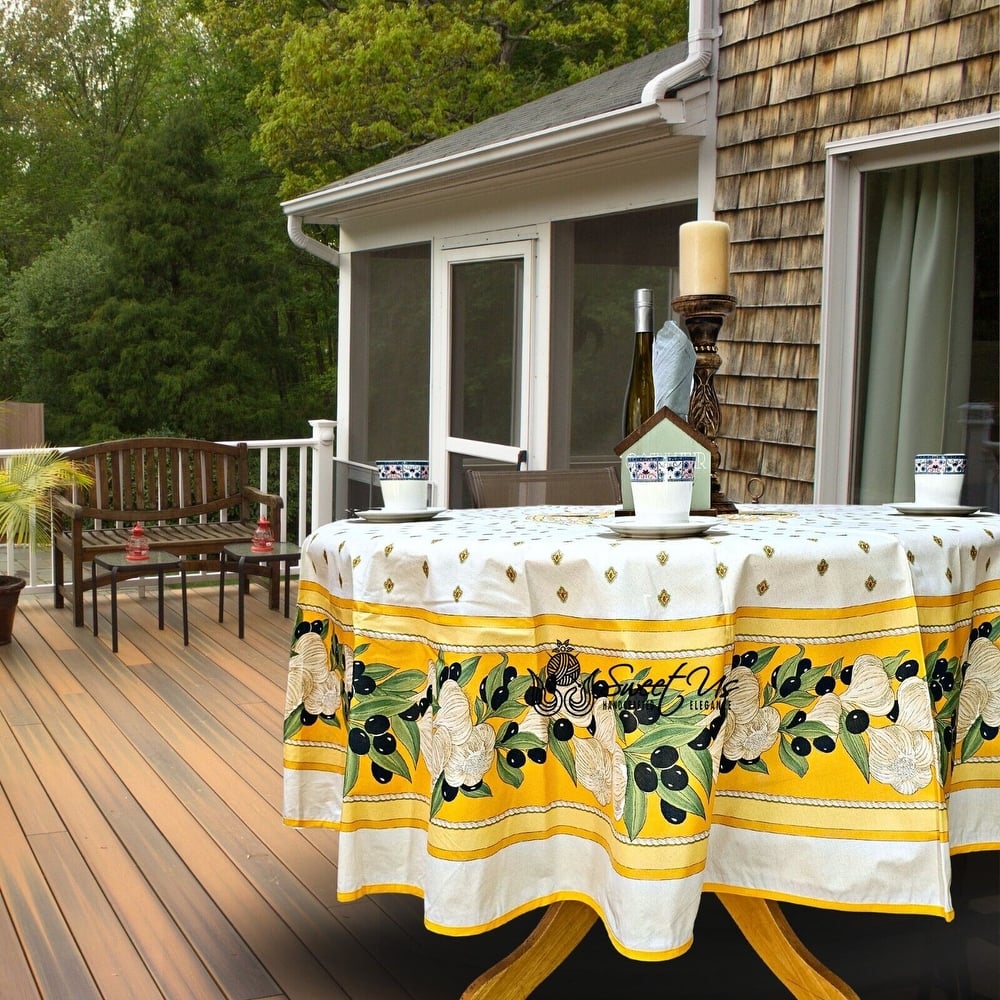 Wipeable Stain Resistant French Acrylic Coated Tablecloth Collection