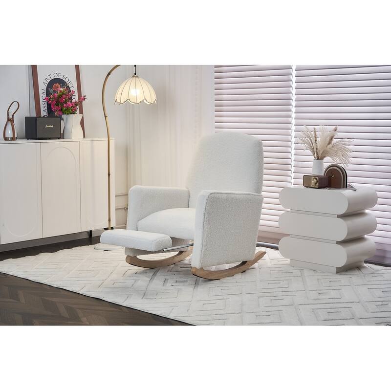Nursery Rocking Chair With Adjustable Footrest