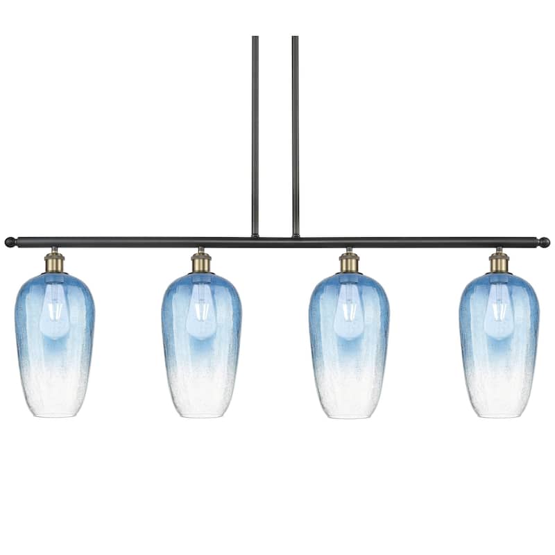 Innovations Lighting 516-4I-16-48 Brookhaven Flute Linear Brookhaven - Black Antique Brass / Sapphire Blue