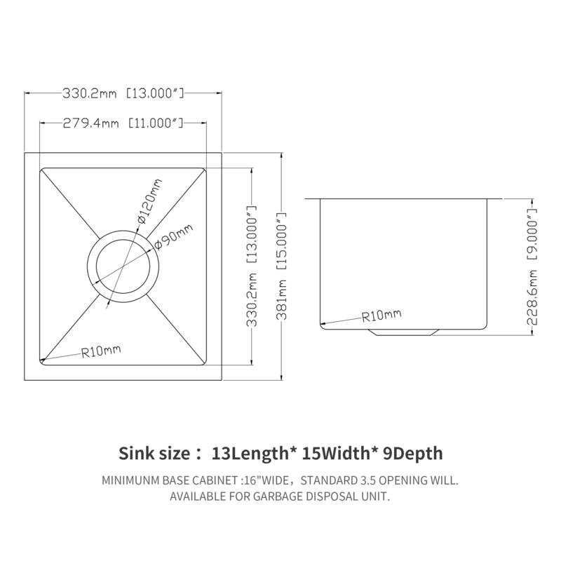 Undermount 16 Gauge Single Bowl Stainless Steel Kitchen Sink in Brushed Nickel
