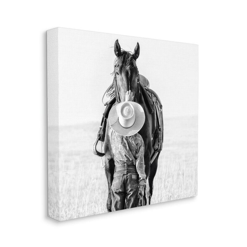 Stupell Cowboy Petting Horse Canvas Wall Art Design by PBurchettePhoto