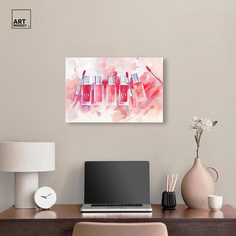 Lip Gloss Splash Canvas by Art Remedy, Gallery Wrapped