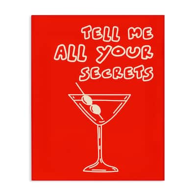 Stupell Tell Me Your Secrets Cocktail Canvas Wall Art Design By House of Lulu