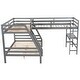 preview thumbnail 9 of 16, Modern L-Shaped Wooden Twin Size Loft Bed and Twin over Full Bunk Bed with Built-in Desk,Easy Assembly
