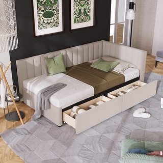 Twin Size Sofa Bed with 2 Storage Drawers