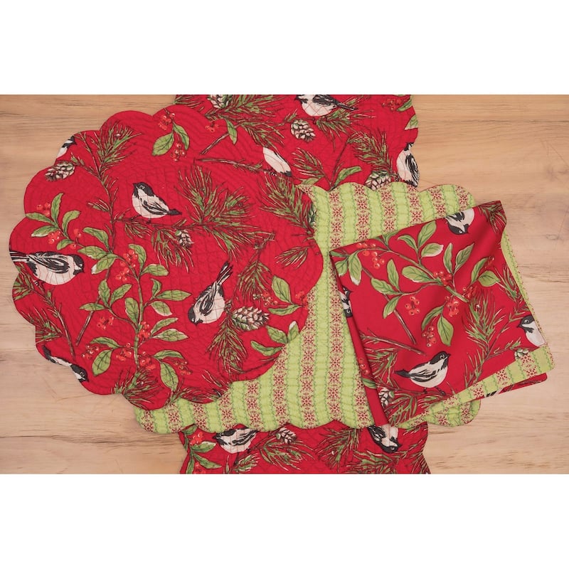 Chickadee Red Placemat Set of 6