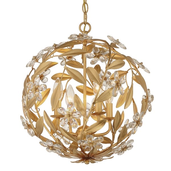 slide 2 of 11, Crystorama Lighting Group MSL-314 Marselle 4 Light 17" Wide Crystal Antique Gold