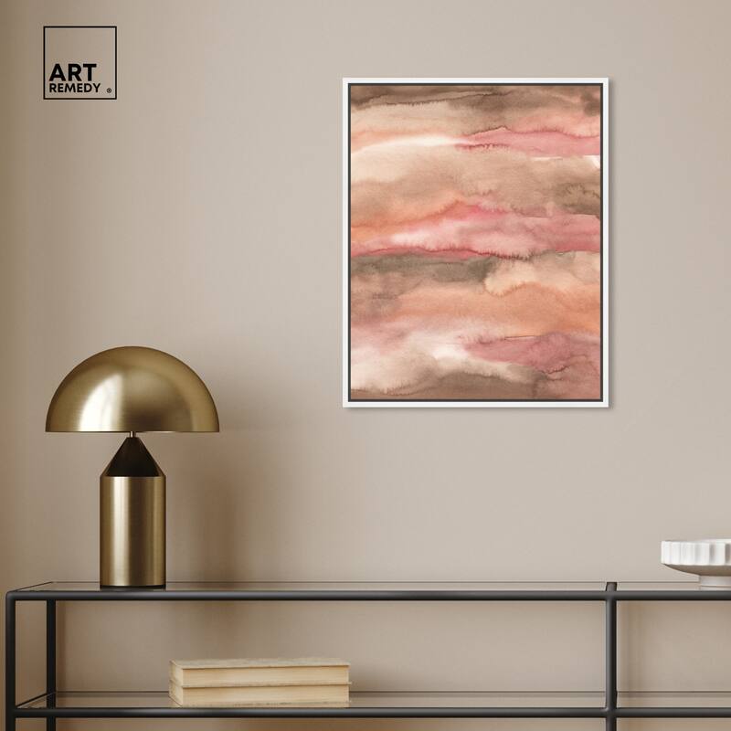 Art Remedy Loose Powder Framed Boho Abstract 1 Piece Canvas Wall Art