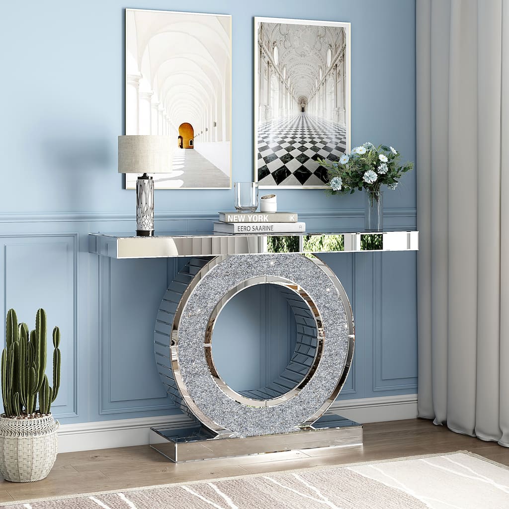 Glam Entry Console Table Mirror Accent Table