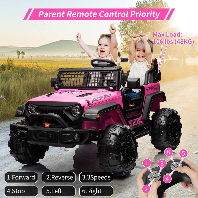 24V 2-Seater Kids Electric Ride-On Car with Remote Control