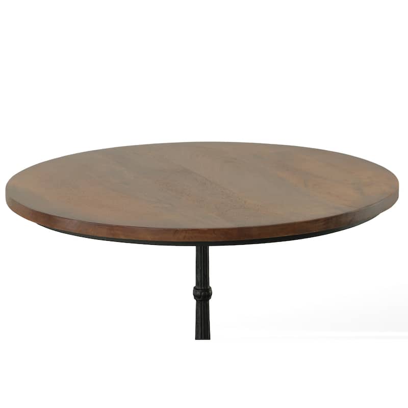 Carolina Living Velio Bistro Table - Chestnut Top - Black Base