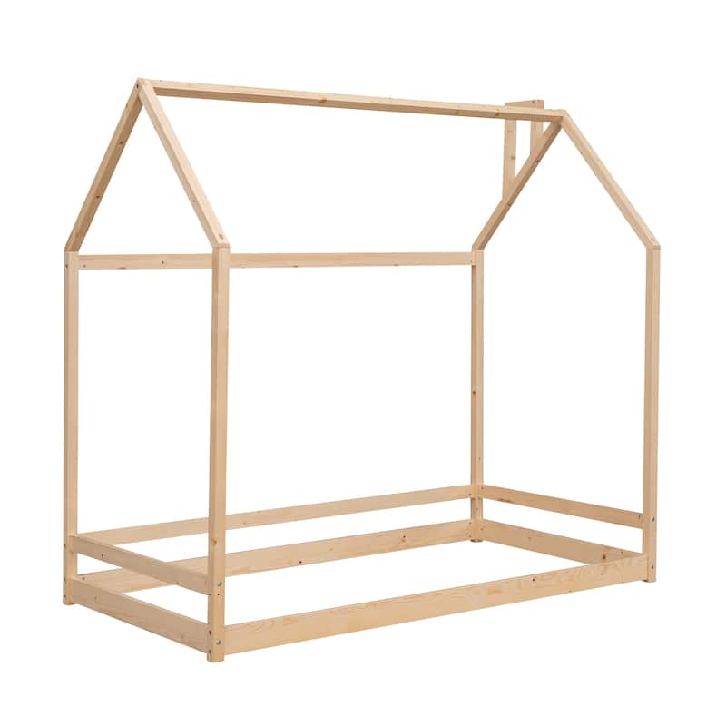 Wood House Bed with Fence A Better Sleeping Environment Playhouse Design