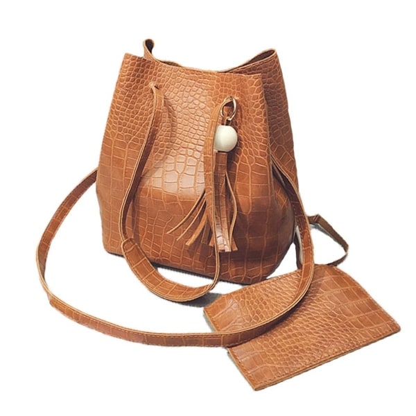Shop Womens Vegan Leather Shoulder Bag - Brown - Free Shipping On Orders Over $45 - Overstock ...