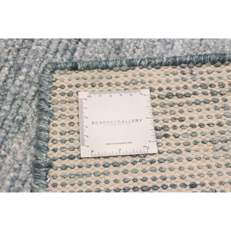 ECARPETGALLERY Hand-knotted Loreto Blue, Grey Silk Rug - 9'8 x 14'8