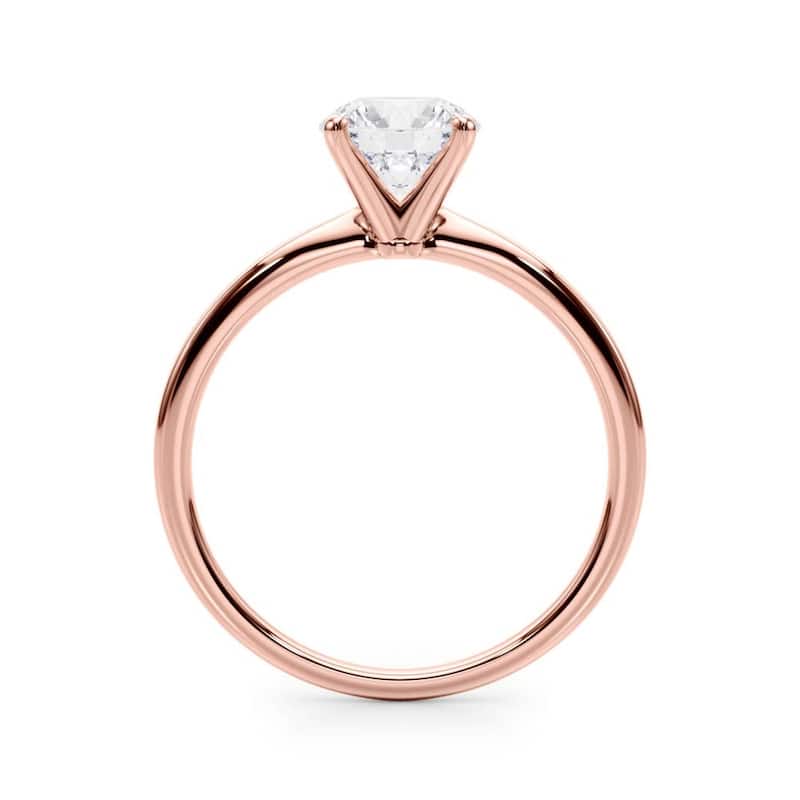 Auriya 14k Gold 1/4ctw Round Solitaire Lab Grown Diamond Engagement Ring 4-Prong Basket