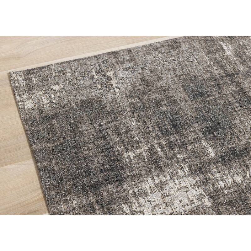 Kylie Collection - Grey Distressed Rug