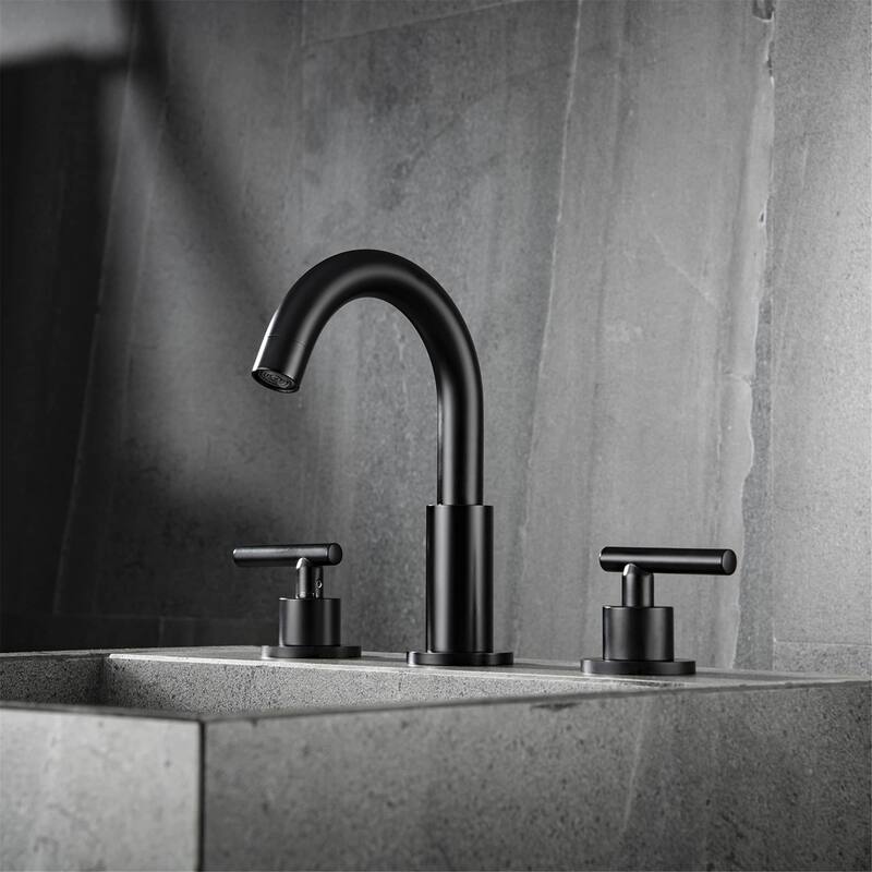 Widespread Bathroom Sink Faucet 2 Handle 8 inch Bathroom Faucet 3 Hole Modern Basin Vanity Faucets Mixer Faucets With Valve