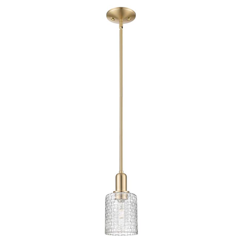 Innovations Lighting Endless Possibilities Arcadia - Cobbleskill - 1 Light 5" Basketweave Stem Hung Mini Pendant - Champagne Bronze