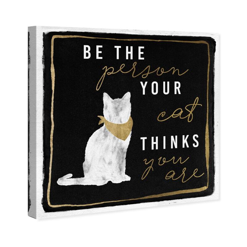 Wynwood Studio 'Your Cat's Opinion' Animals Wall Art Canvas Print Cats and Kitties - Black, Gold