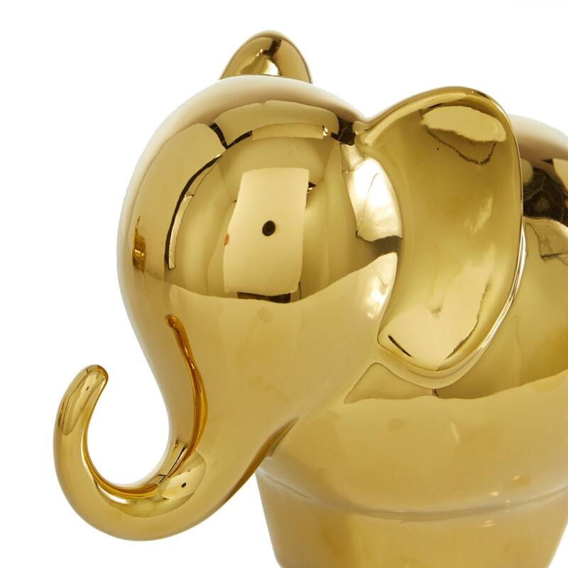 The Novogratz Gold, Silver, Black, White or Multi Colored Porcelain Ceramic Elephant Decorative Sculpture (Set of 2)