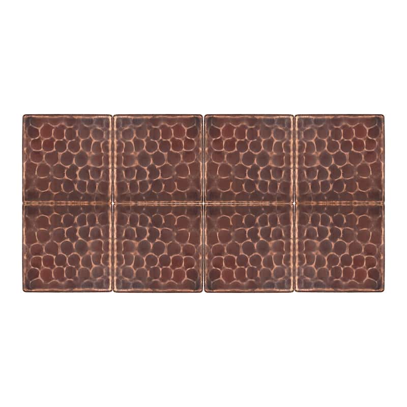 2" x 2" Hammered Copper Tile - Quantity 8 (T2DBH_PKG8)