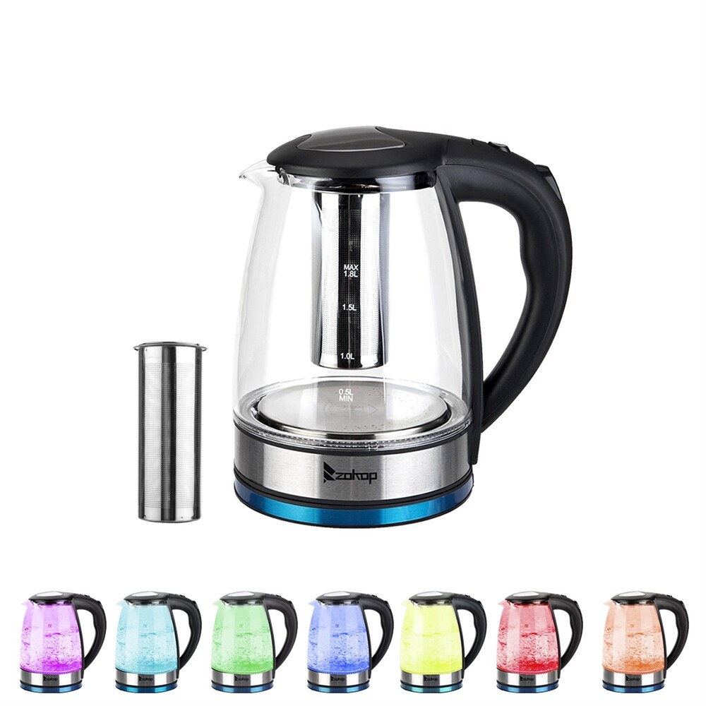 OverstockElectric Kettle Glass Water Electric Kettle, 1500W 1.8 Quarts Fast
