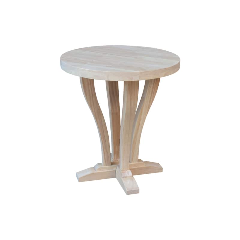 LaCasa Solid Wood Round End Table - Unfinished