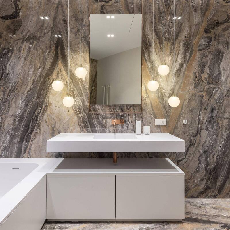 Modern 1-Light Gold LED Pendant Lights Globe Glass Kitchen Island Lights for Dining Room - 4.7" D x 8.5" H