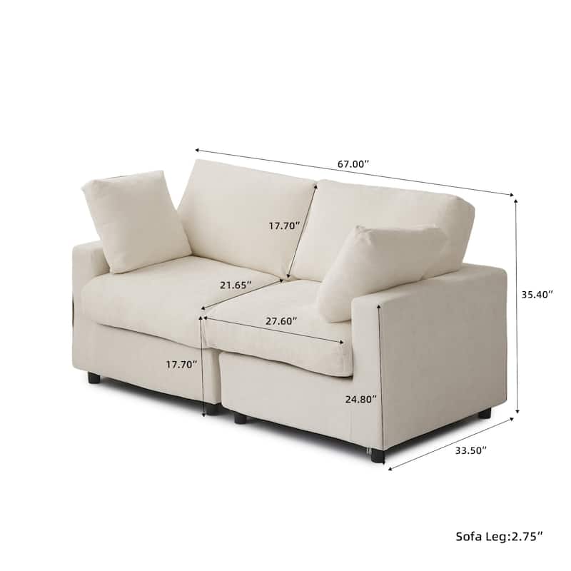 Modern Chenille Loveseat Sofa Couch